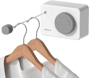 Retractable Clothesline 13.8Ft Heavy Duty Clothes Drying Laundry Line Prevent Sa - Picture 1 of 12