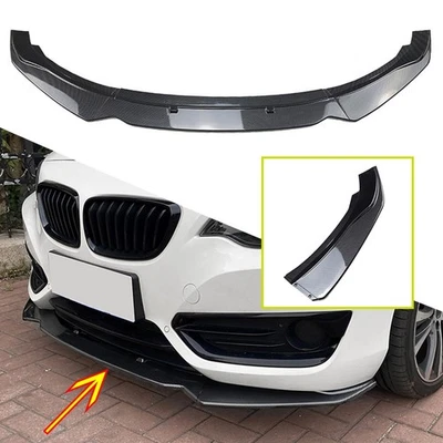 Labio divisor de parachoques delantero para BMW Serie 2 F22 220i 225i 228i 14-19 aspecto carbono Foto 1 de 4
