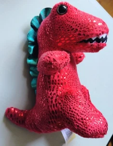 Disco funkelnder roter Dinosaurier 7 Zoll Plüsch Neu mit Etikett - Bild 1 von 5