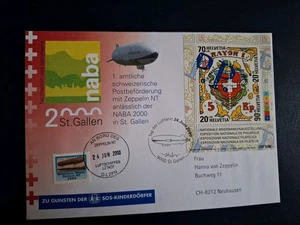 016a) 1. Amtliche Zeppelinpost nach 1939 befördert mit Zeppelin NT am24.6.2000 - Bild 1 von 2