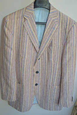STIJN HELSEN MENS BELGIUM DESIGNER NEW 100%LINEN JACKET BLAZER SIZE 50R STRIPED - Image 1 of 4