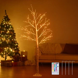 6 Ft Birch Tree Light 305 RGB LED Color Changing Home Outdoor Christmas Decor - Picture 1 of 12