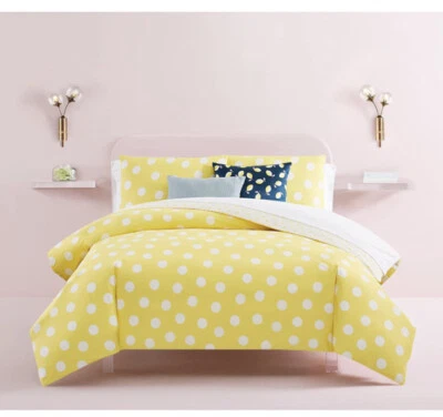 Conjunto de edredom KATE SPADE pontos amarelo estampado duplo GG novo - Imagem 1 de 4