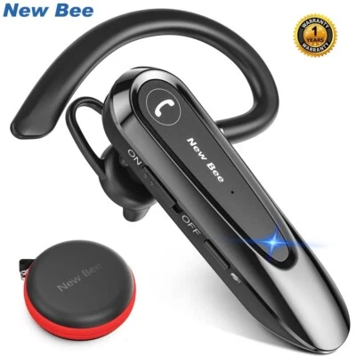 New Bee Bluetooth 5 Phone Headset Wireless Earphone with Dual Mic Noise Cancelin - Image 1 of 4