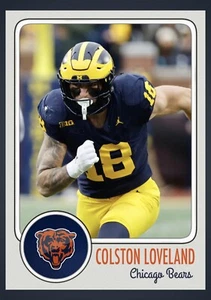 COLSTON LOVELAND CHICAGO BEARS 2025 NFL DRAFT CARD - Picture 1 of 2