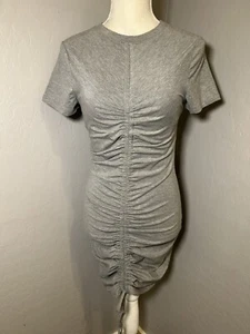 Superdown Revolve Grey T Shirt Midi Bodycon Cotton Scrunch Women's Dress Small - Picture 1 of 9