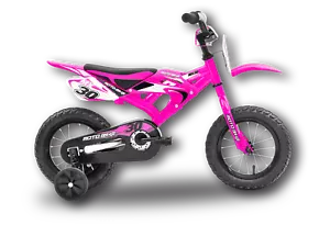 30cm Hyper MX30 Moto Bike Training Wheels Motocross Bicycle Kids Ride On PINK - Picture 1 of 2