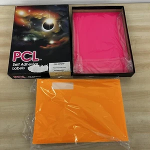 85 x PCL by Avery Selbstklebende Etiketten Neon Pink Orange PCL2576FP 21 pro Blatt - Bild 1 von 10
