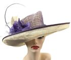 Jaques Vert Ivory & Lilac Feathers Ladies Hat Special Occasion/Wedding / Races