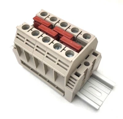 Solar Combiner Box Connector DIN Rail Terminal Blocks Dinkle 3AWG 100A 600V 5 - Image 1 of 3