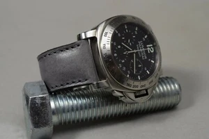 UHRENARMBAND 26 24 22 MM GRIGIO GRAU ECHT VINTAGE LEDER MA STRAP FÜR PANERAI ETC - Picture 1 of 12