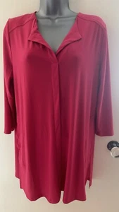 Attitudes By Renee Pink Tunic With Pockets Size Large Up To 16 - Picture 1 of 14