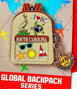 2019 HARD ROCK CAFE MYRTLE BEACH GLOBAL BACKPACK SERIES DANGLE LE PIN - Picture 1 of 1