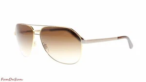 Dolce Gabbana Unisex Pilot Sunglasses DG2144 129713 Gold/Brown Lens 61MM - Picture 1 of 4