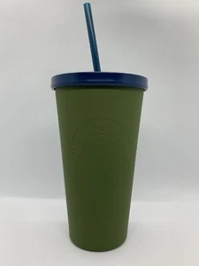 Starbucks Matte Army Green Stainless Steel Cold Cup Travel Tumbler Grande Rare - Bild 1 von 6