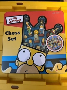 The Simpsons Chess Set 1998 Tin Collectors Box Cardinal Games Vintage New - Picture 1 of 4