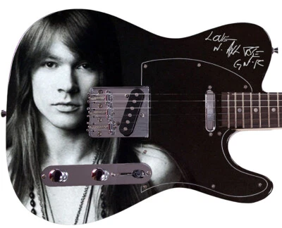 Rose AxlRose Autographed Photo Guitar Young - Image 1 of 3