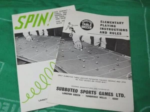 FÚTBOL DE MESA SUBBUTEO VINTAGE Instrucciones coleccionables y cómo girar 1969 - Imagen 1 de 5
