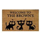 Large Door Mat 45 x 75cm With Personalised CATS Print Natural Coir Entrance Mat