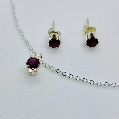 Effy simulated gemstone pendant and earring set - Ruby Red color - Image 1 of 4