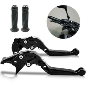 CNC Adjustable Brake Clutch Levers and Grips For Honda CBR1000RR 2004-2007 black - Bild 1 von 10