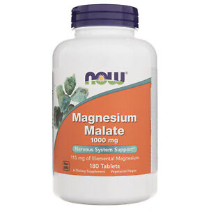 Now Foods Magnesium Malate 1000 mg, 180 comprimés