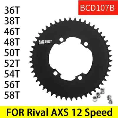 107bcd 12 Speed Round Chainwheel for Sram Road Bike Crankset Chainrings 36T-52T - Image 1 of 4