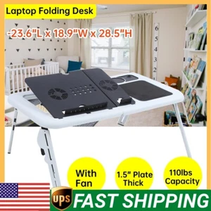Foldable Laptop Table Tray Bed Sofa Portable Tablet Computer Stand Desk Black - Picture 1 of 12