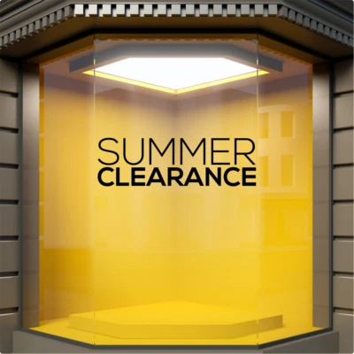 38K VINYL GRAPHICS SUMMER CLEARANCE Shop Window Sticker Stock Sale Retail Display Sign Vinyl Decal