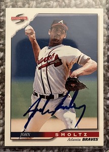 1996 Score Atlanta Braves Baseball Card #27 John Smoltz Autograph NM-Mint!!