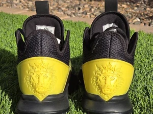 Nike LeBron Witness 4 Black Opti Yellow Lion Heel Basketball Shoes Mens Size 7.5 - Picture 1 of 11