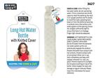 New Extra Long Hot Water Bottle With Cover Faux Fur Knitted Removable Warm