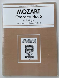 Mozart Concerto No 5 in A Major K 219 Violin & Piano (Auer) Carl Fischer NEW - Picture 1 of 4