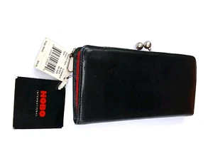 Hobo International Camille schwarz Leder Geldbörse Clutch Geldbörse Kisslock Rahmen Neu mit Etikett - Bild 1 von 24