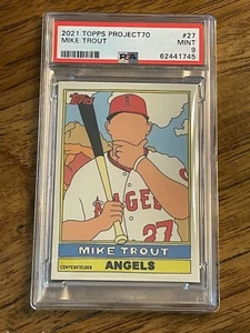 2021 Topps Project70 MIKE TROUT 27 Artist Fucci PSA 9 MINT Free Ship! - Picture 1 of 2