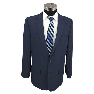 Nautica Blazer Mens 40L Blue Sports Coat Jacket 2 Buttons Vented Poly Viscose - Image 1 of 4