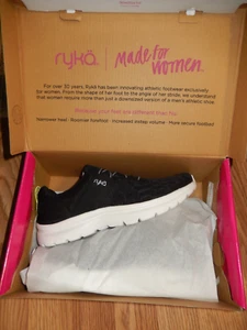 Brand New Ladies Size 8M BLACK RYKA LIFESTYLE Wiley Memory Foam Sneakers Walking - Picture 1 of 5