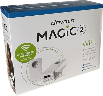 devolo Magic 2 WiFi 2-1-2 Powerline WLAN Starter Kit - Weiß (8383) - Bild 1 von 2