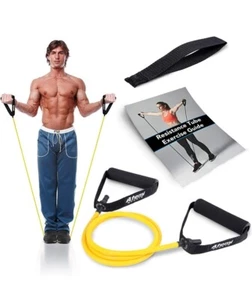 FASCE ELASTICHE PER FITNESS ELASTICI CON MANIGLIE PALESTRA BANDE DI RESISTENZA - Foto 1 di 6