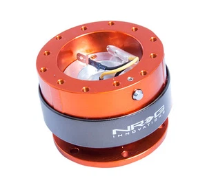 NRG Steering Wheel Quick Release - Gen 2.0 - Orange Body w/ Titanium Ring - Picture 1 of 6