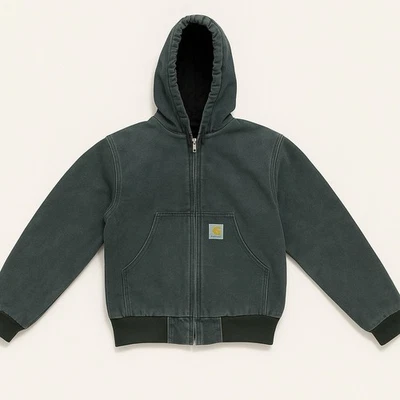 Chaqueta de Pato con Capucha Juvenil Carhartt De Colección - Forrada Acolchada - Verde - Talla 7/8 Foto 1 de 2