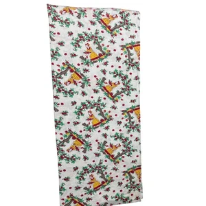 Vtg Feed Bag Sack Fabric - 1930's-1950's - 36" X 42"  Victorian Girl Apple Pick - Picture 1 of 6