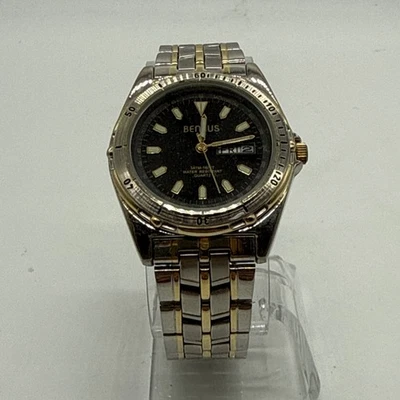 Reloj Hombre Benrus BNW706 Vintage Dos Tonos Día Fecha BATERÍA NUEVA - TAL CUAL Foto 1 de 4