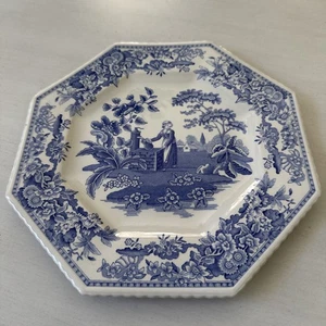 Spode Blue Room Sutherland Collection Girl At Well Octagon 9.5" Plate. - Picture 1 of 4