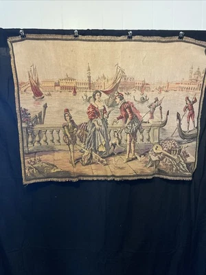 32x24 Vintage Religions Floral French Tapestry Traditional Authentic Wall Décor - Image 1 of 4