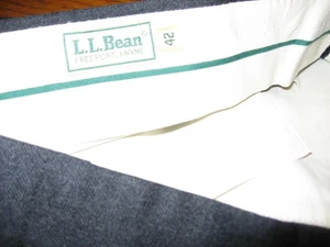LL Bean, Classic Fit,Heather Gray Wool Pants,Pleat Front,Str Leg, 42" W x 32" - Picture 1 of 6