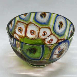 Vintage Murrine Murrini Fused Murano Great Art Studio Glass Bowl Signed - Picture 1 of 9