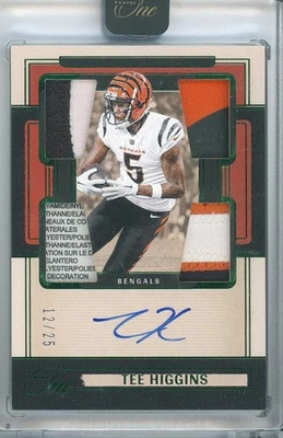 Tee Higgins 2024 Panini One #58 Quad Patch Auto #/25 Laundry Tag - Image 1 of 2