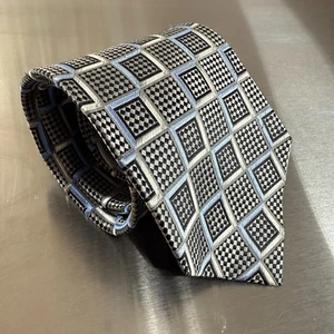 Siena Collezione Necktie Mens Multicolor Silk Geometric Diamond Designer Classic - Picture 1 of 7