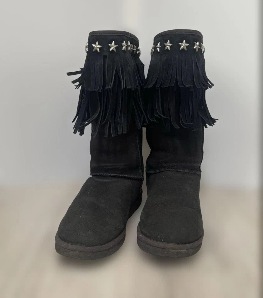 Botas de Gamuza UGG × Jimmy Choo Estrella Plata Tachuelas Mujer Talla US 7 Color Negro Foto 1 de 4